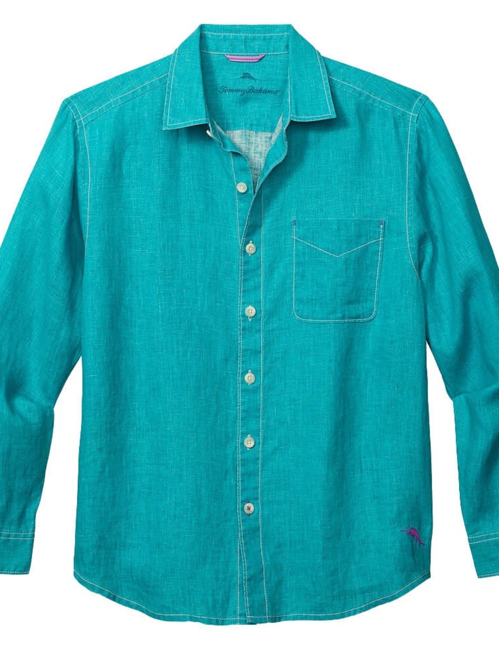 Tommy Bahama Sea Glass Breezer Linen Long Sleeve Shirt - Riviera Azure XXL